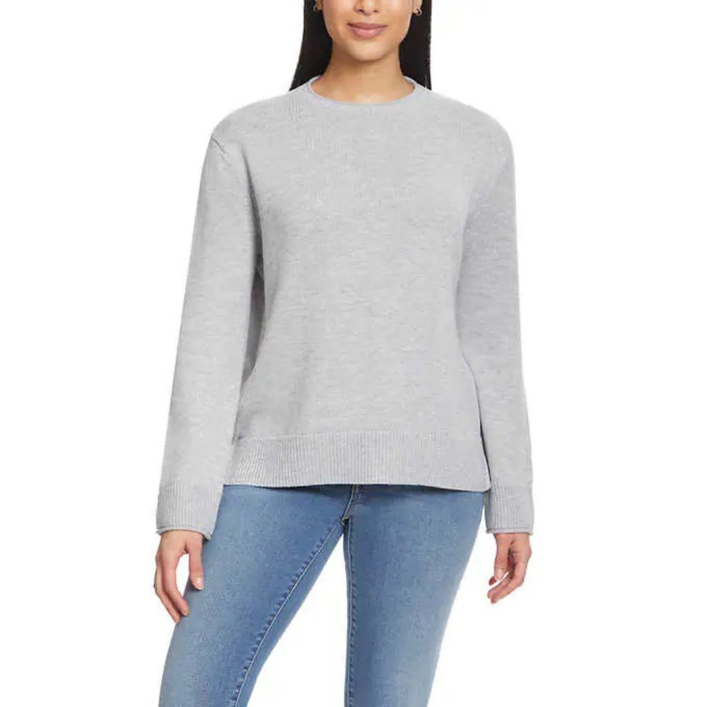 DEFECT Ella Moss Women's Crewneck Cozy Long Sleeve Sweater Gray Size S $65 Z911